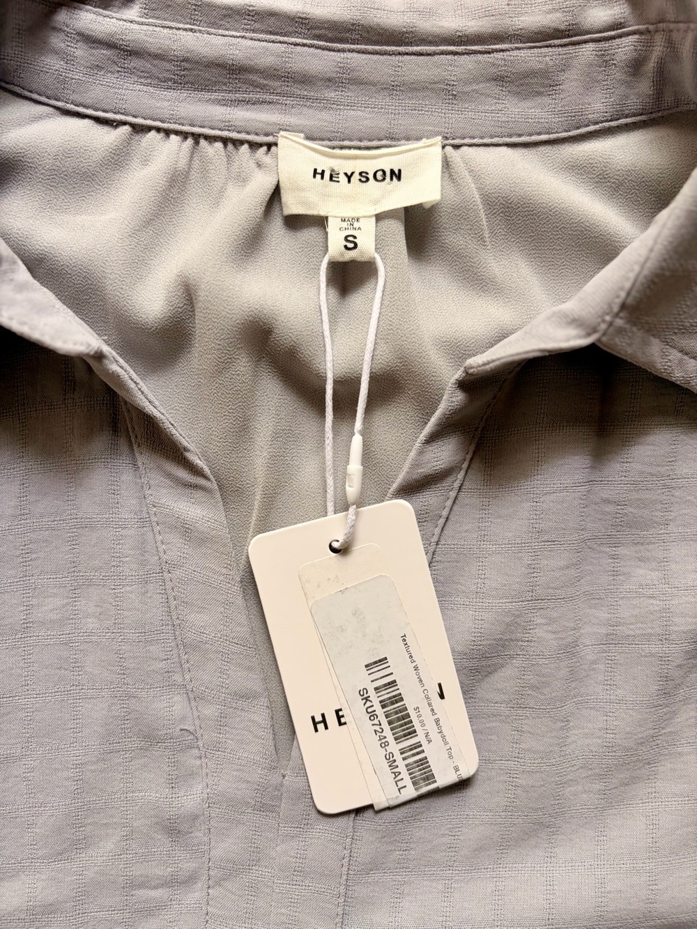 Casual Collar Peplum Blouse in Light Gray - Picture 4 of 11